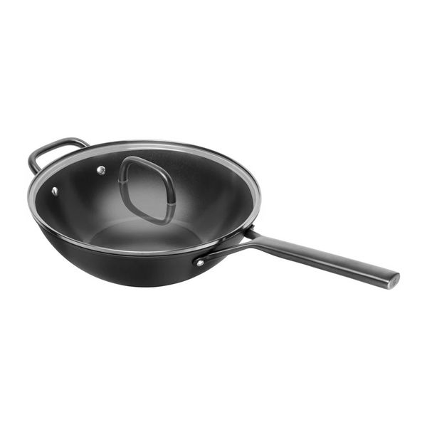 Wok con Tapa Antiadherente Cerámico Ceraforce Titanium Aliminio 30cm Color Negro Modelo Milano - ZWILLING
