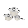 Set de Ollas de 3 Pzs de Acero Inoxidable Color Blanco Marfil Modelo Zwilling Pure - ZWILLING