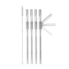 Set de 4 Sorbetes Flexibles de 22 CM Color Plateado - BARWARE