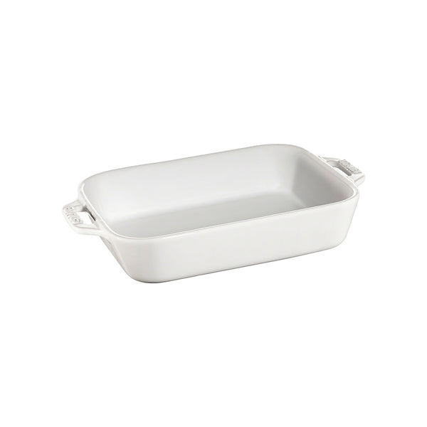 Fuente Rectangular de Cerámica 20 cm Blanco - STAUB