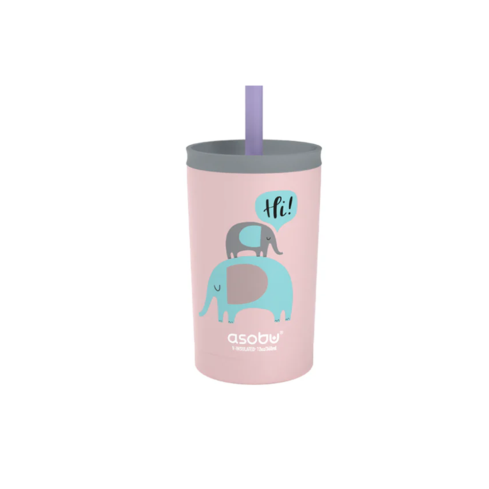 Botella de Viaje para Niños 355ml Rosado Acero Inoxidable - ASOBU - Gallery 1