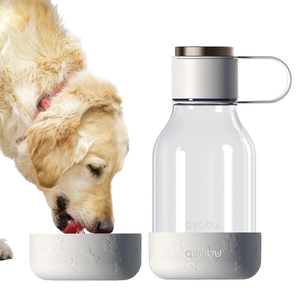 Set de Botella 1.48 Lts Blanco Tritan + Recipiente para Agua Mascotas - ASOBU - Secondary