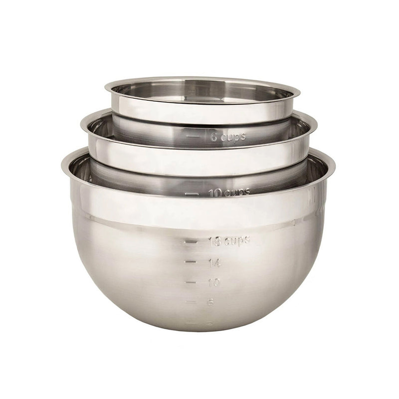 Set x 3- Bowls de Acero Inoxidable -CUISIPRO - Image 1