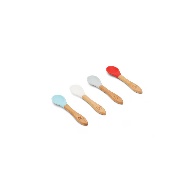 Set de 4 Cucharas de Madera Bambú y Silicona - FOX RUN - Image 1