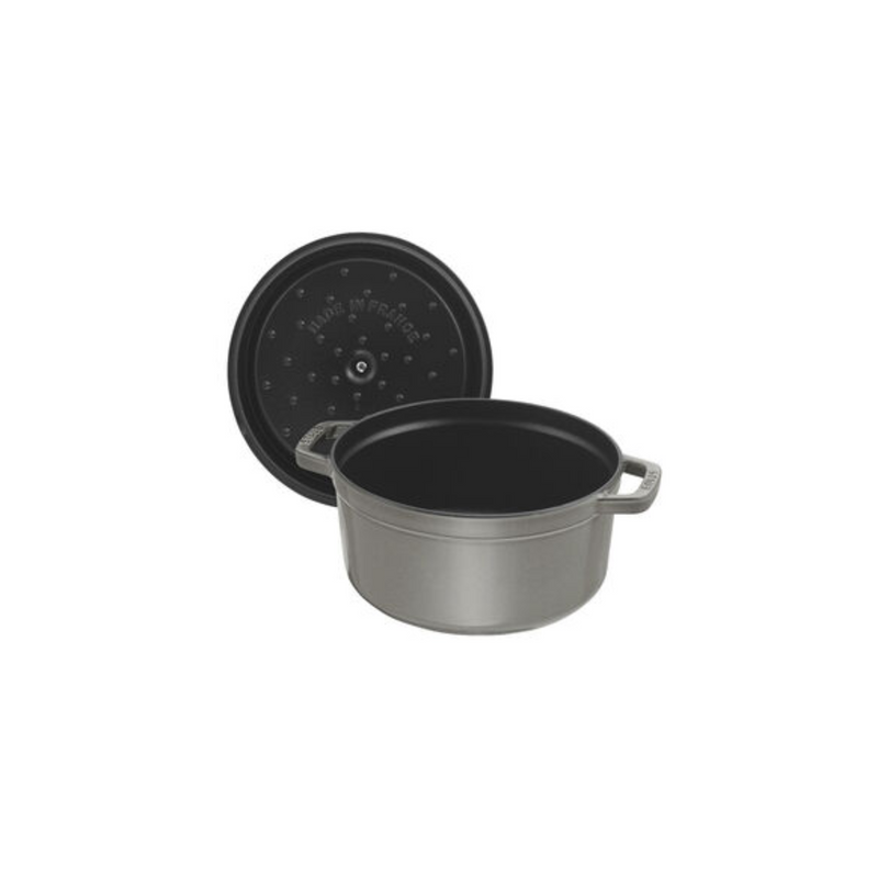 Cocotte Redonda de Hierro Fundido de 28 cm Color Gris - STAUB - Image 3