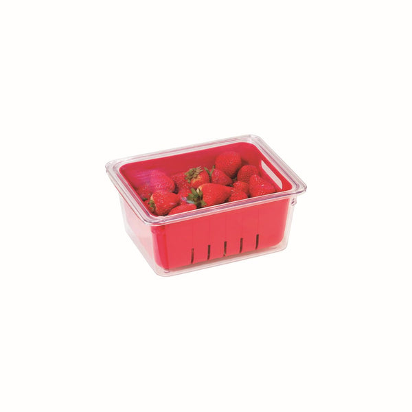 Recipiente con Colador para Berries Color Rojo - OGGI