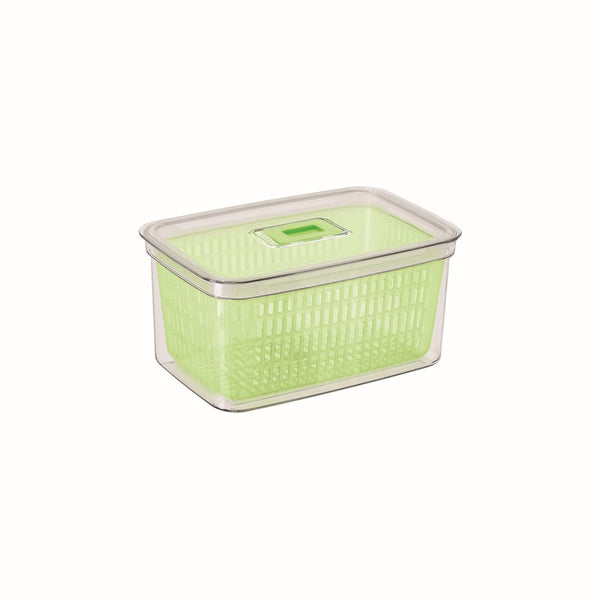 Recipiente con Colador para Frutas/Verduras Tamaño L Color Verde - OGGI