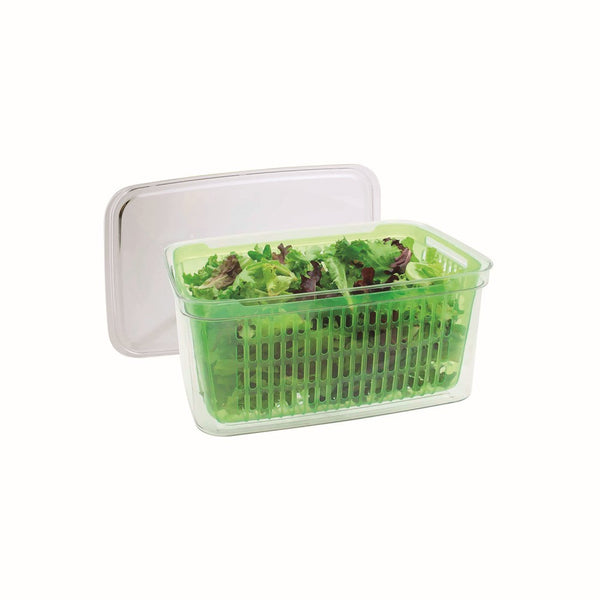Recipiente con Colador para Frutas/Verduras Tamaño L Color Verde - OGGI - Secondary