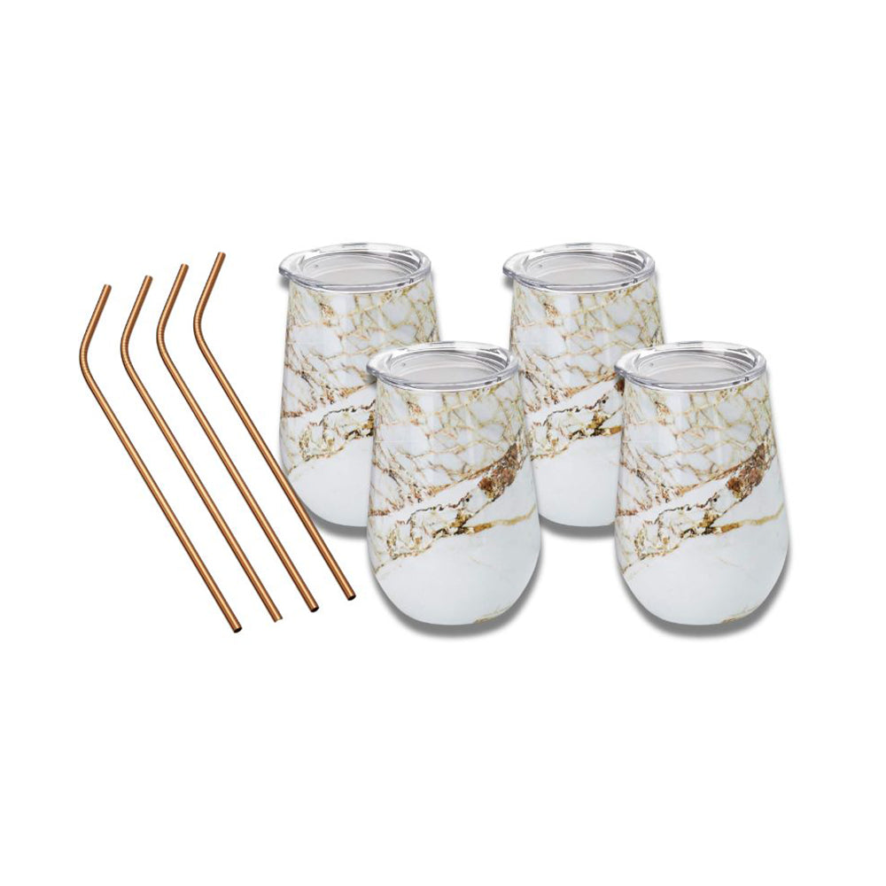 Set de 4 Vasos de Acero de Doble Pared + Sorbetes - OUTSET - Gallery 1