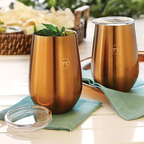 Set de 2 Vasos para Bebidas de Doble Pared Color Cobre 355 ml - OUTSET - Secondary