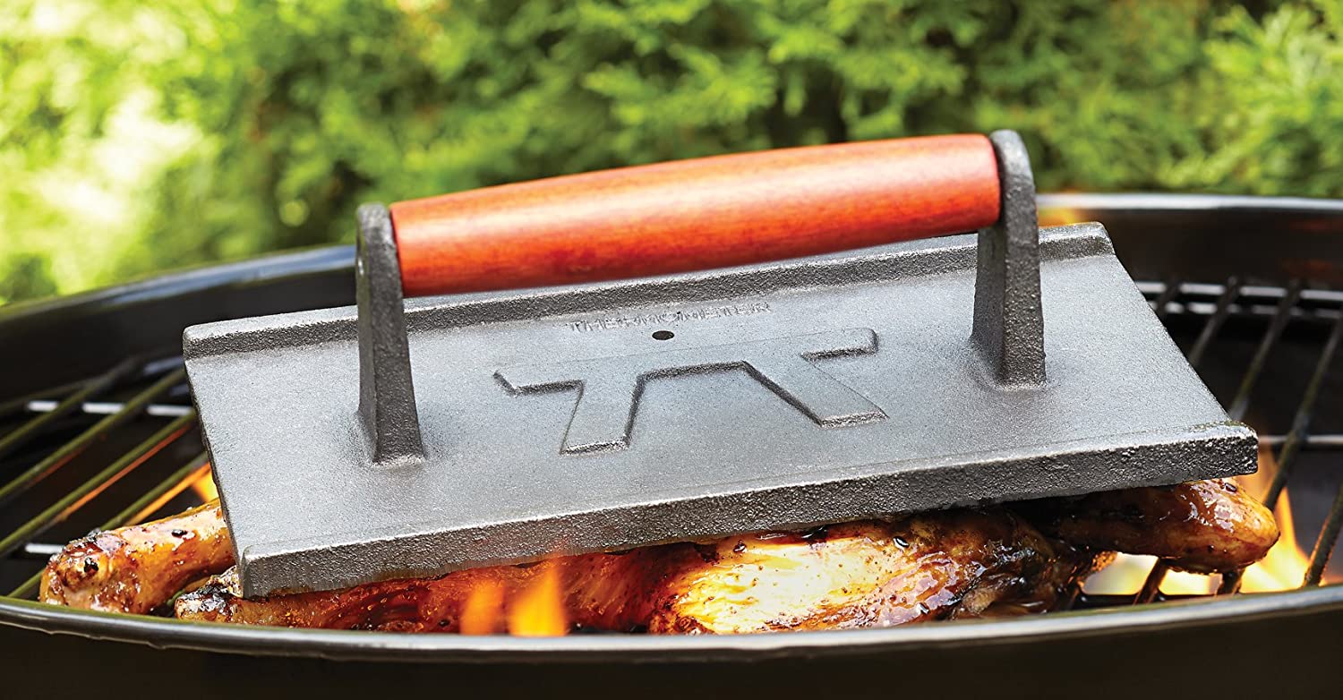 Prensa Rectangular para Parrilla de Hierro Fundido 23x13cm - OUTSET - Gallery 2