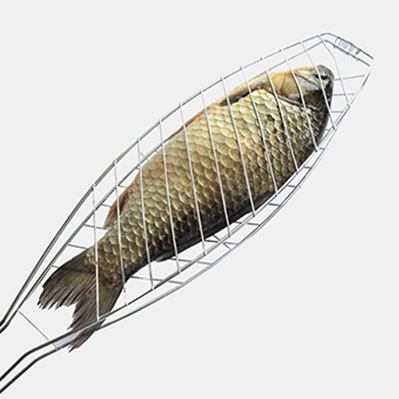 Canasta para Pescado para Parrilla 66cm de Acero Cromado y Madera de Palisandro - OUTSET - Image 2