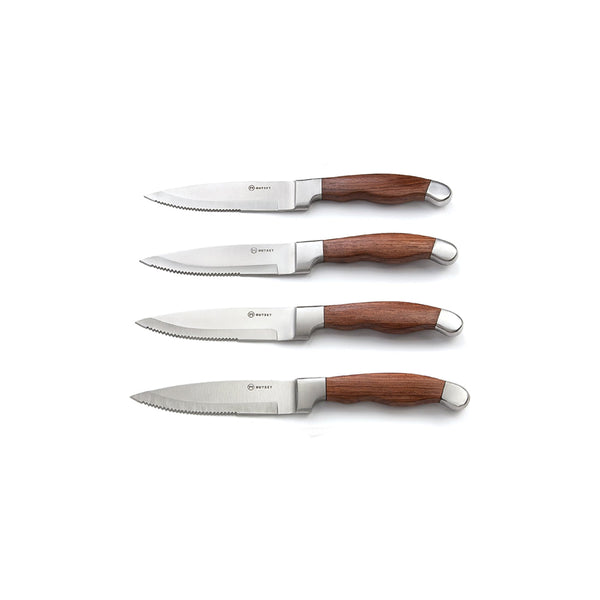Set de 4 Cuchillos para Carne Serrados Jumbo de Madera de Pakka Modelo Jackson - OUTSET