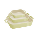 Set de 3 Fuentes Rectangulares de Ceramica Color Verde - STAUB - Thumbnail 1
