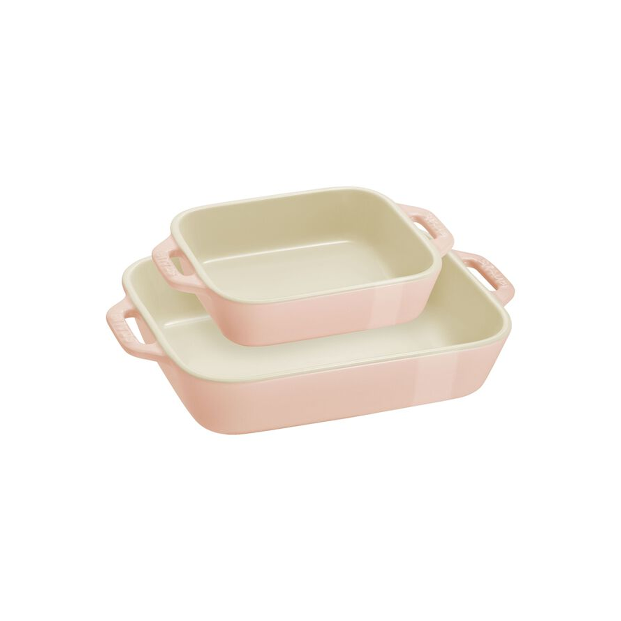 Set de 2 Fuentes Rectangulares de Cerámica Color Rosa Claro - STAUB - Gallery 1
