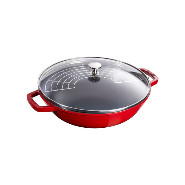 Wok de Hierro Fundido 37cm Color Cereza - STAUB