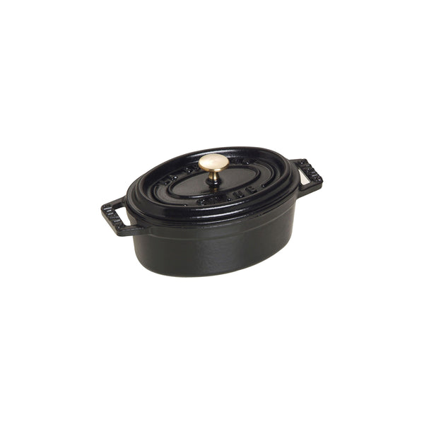 Mini Cocotte Ovalado de Hierro Fundido 11cm Color Negro - STAUB