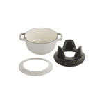 Set de Fondue de Hierro Fundido 20cm Blanco Trufa - STAUB - Thumbnail 4