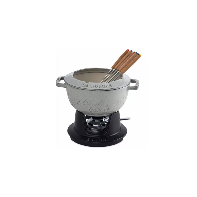 Set de Fondue de Hierro Fundido 20cm Blanco Trufa - STAUB - Image 2