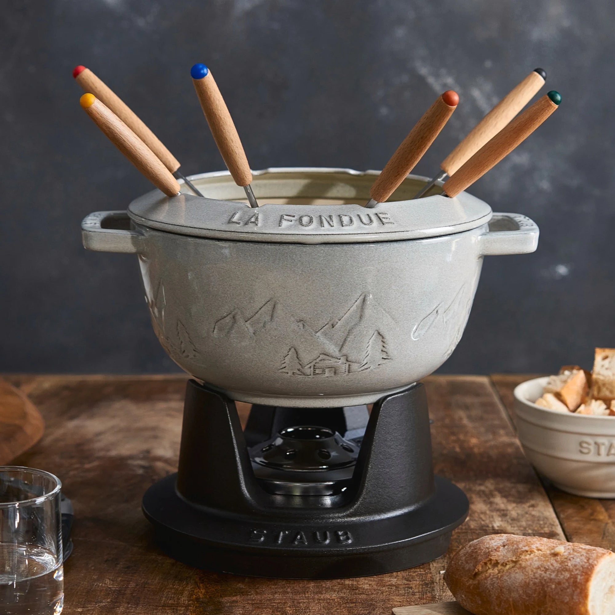 Set de Fondue de Hierro Fundido 20cm Blanco Trufa - STAUB - Gallery 6
