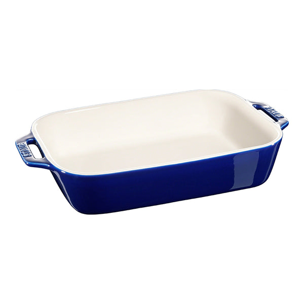 Fuente Rectangular de Cerámica 27 cm Azul - STAUB