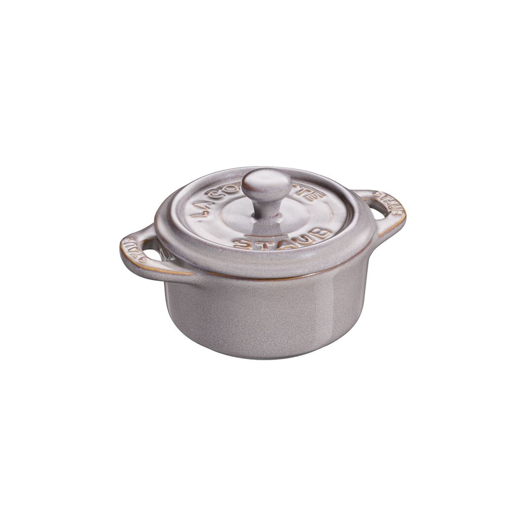 Mini Cocotte Antique Redondo de Cerámica de 10cm Color Gris - STAUB - Gallery 1