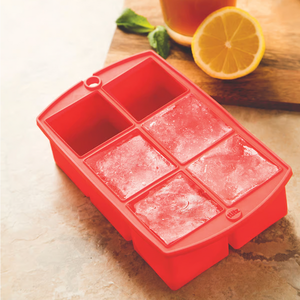 Molde para 6 Hielos Grandes de Silicona Rojo - TULZ - Secondary