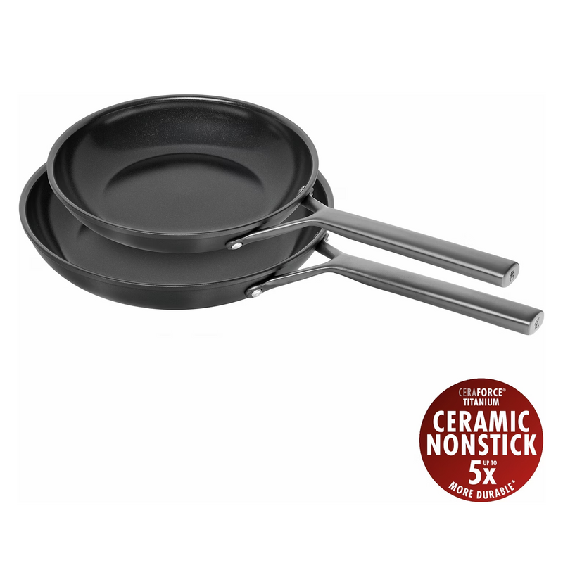 Set de 2 Sarten Antiadherente Cerámico Ceraforce Titanium Aluminio 24 y 28cm Color Negro Modelo Milano - ZWILLING - Image 1