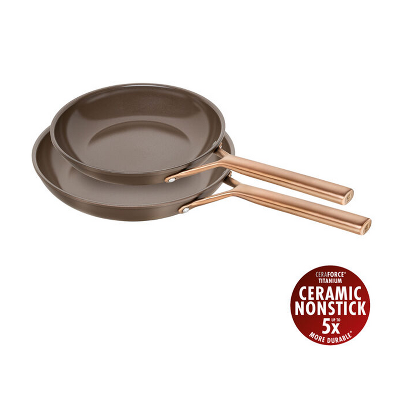 Set de 2 Sarten Antiadherente Cerámico Ceraforce Titanium Aluminio 24 y 28cm Color Marron Modelo Milano - ZWILLING - Image 1