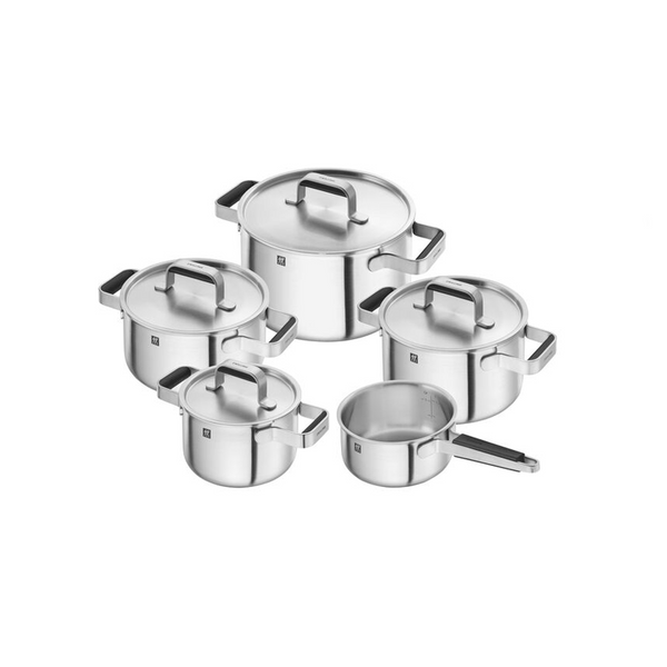 Set de Ollas de 5 Pzs de Acero Inoxidable Color Plata Modelo Zwilling Pure - ZWILLING