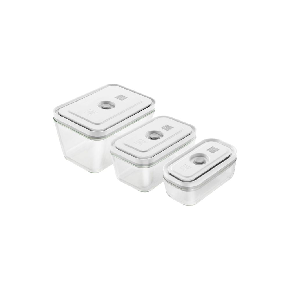 Set de 3 Tápers al Vacío de Vidrio Tamaño S/M/L Color Gris Modelo Fresh &amp; Save - ZWILLING - Gallery 1