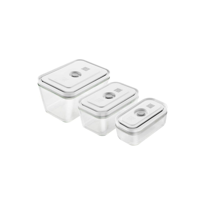 Set de 3 Tápers al Vacío de Vidrio Tamaño S/M/L Color Gris Modelo Fresh &amp; Save - ZWILLING - Image 1