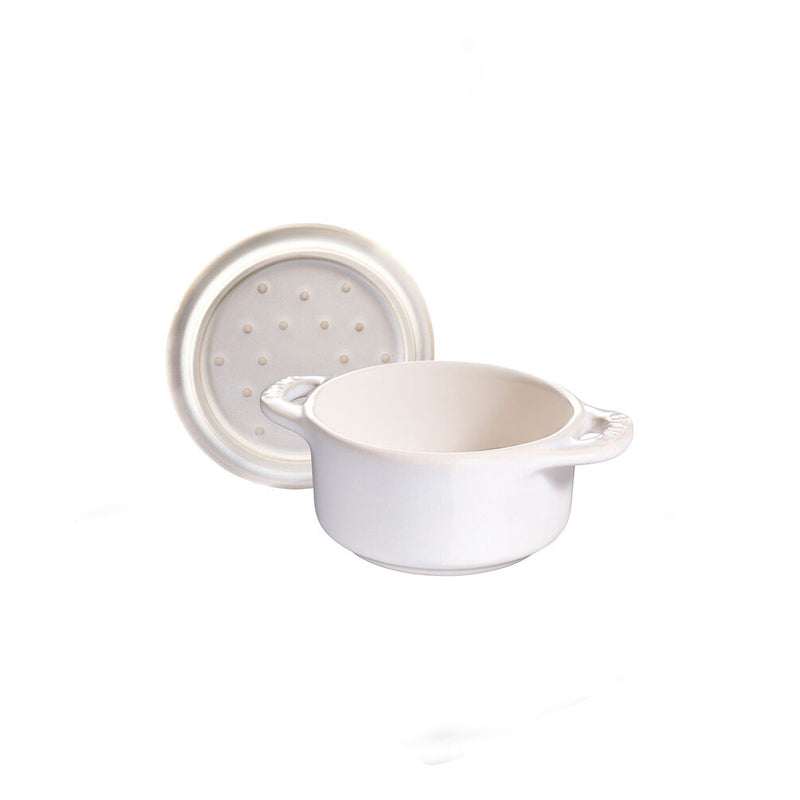 Mini Cocotte Redondo de Cerámica de 10 cm Blanco Marfil -STAUB - Image 5