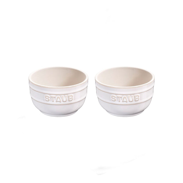 Set de 2 Mini Bowls de Cerámica de 9 cm Color Blanco Marfil - STAUB