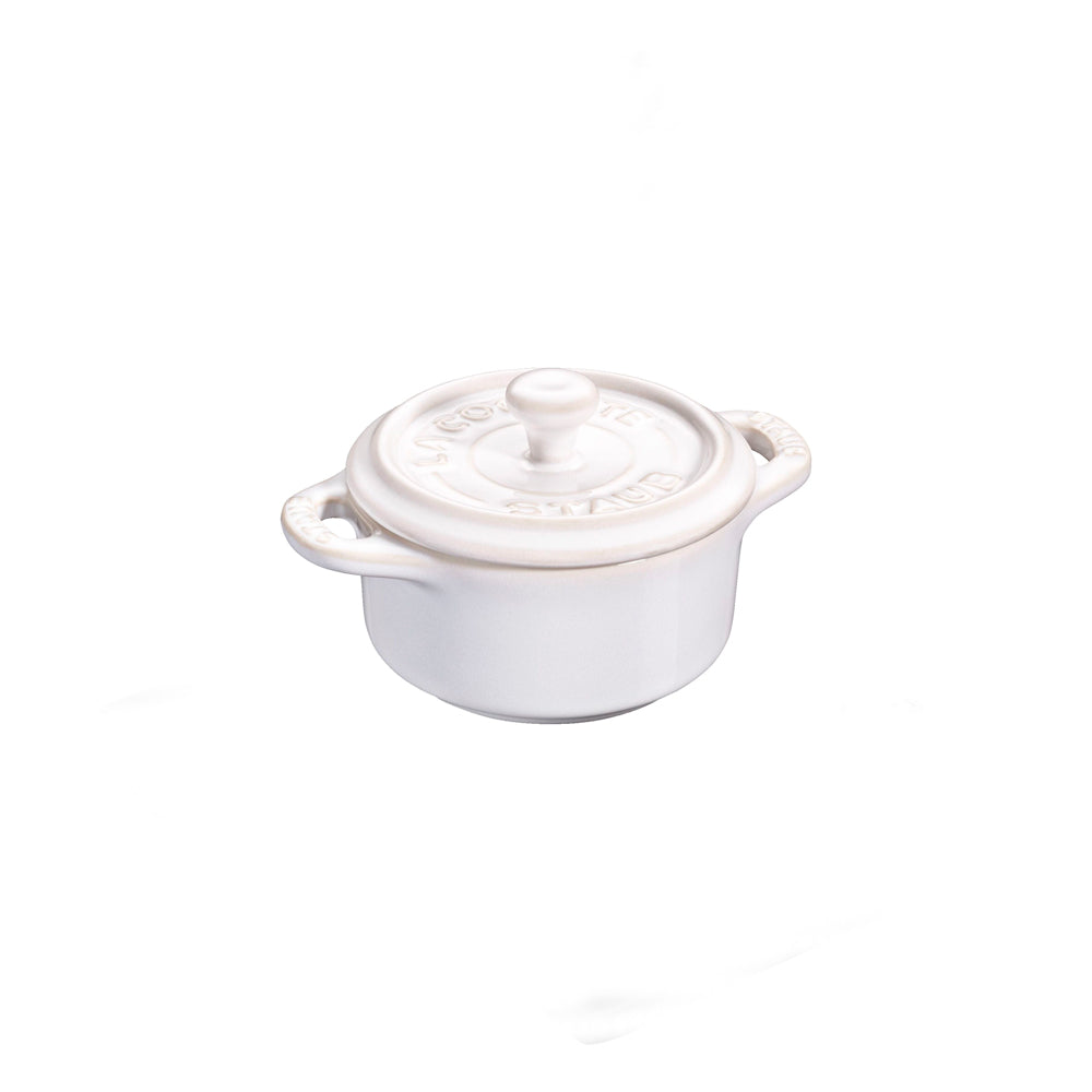 Mini Cocotte Redondo de Cerámica de 10 cm Blanco Marfil -STAUB - Gallery 1