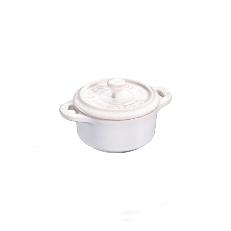 Mini Cocotte Redondo de Cerámica de 10 cm Blanco Marfil -STAUB - Image 1