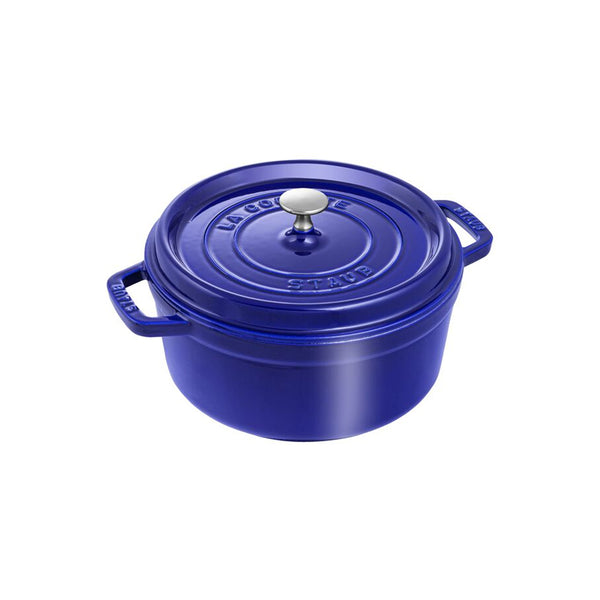 Cocotte Redonda de Hierro Fundido de 24 cm Color Azul - STAUB