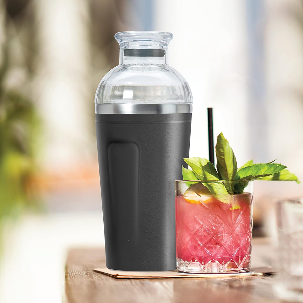 Coctelera Negra Acero Inoxidable Doble Pared Tapa de Tritan - OGGI - Gallery 2