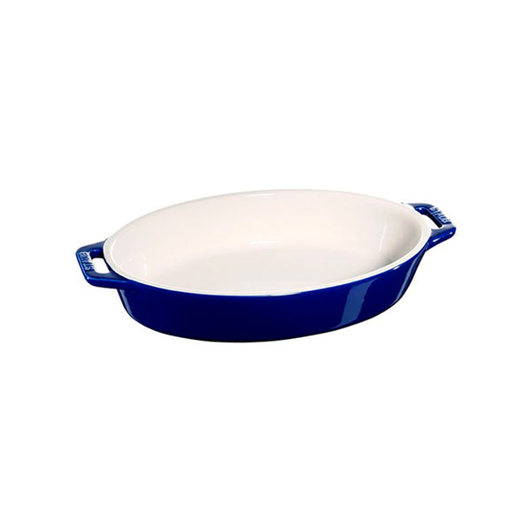 Fuente Ovalada de Cerámica de 23 cm Azul - STAUB