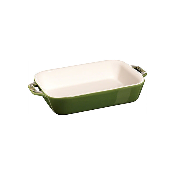 Fuente Rectangular de Cerámica 20 cm Verde - STAUB