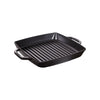 Grill Cuadrado con Doble Asa de Hierro Fundido de 28 cm Color Negro - STAUB