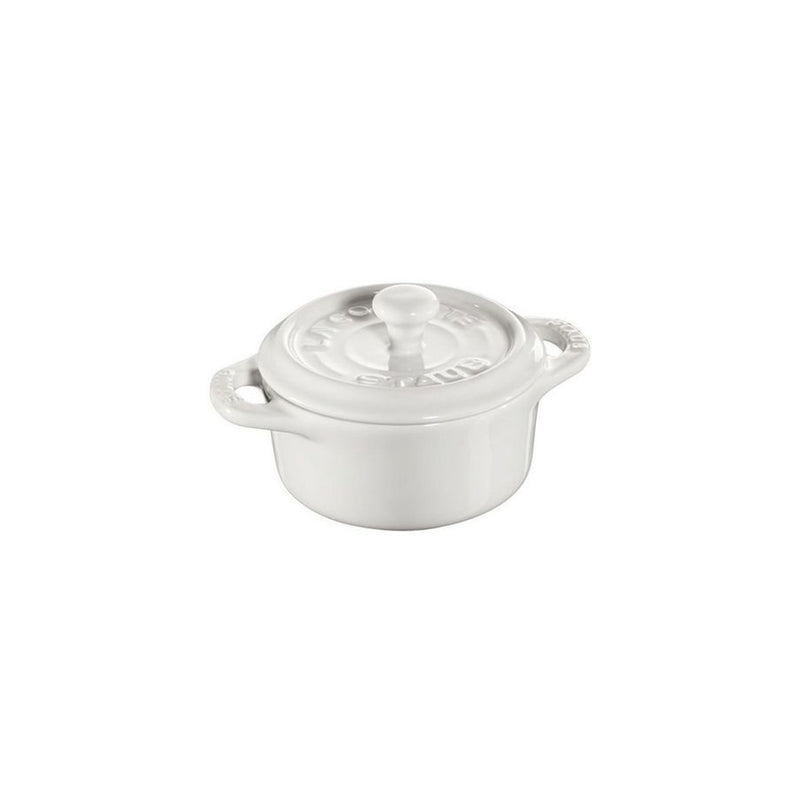 Mini Cocotte de Cerámica Redondo de 10 cm Blanco - STAUB - Image 1