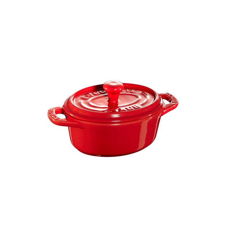 Mini Cocotte Ovalada de Cerámica de 11 cm Color Cereza - STAUB - Image 1