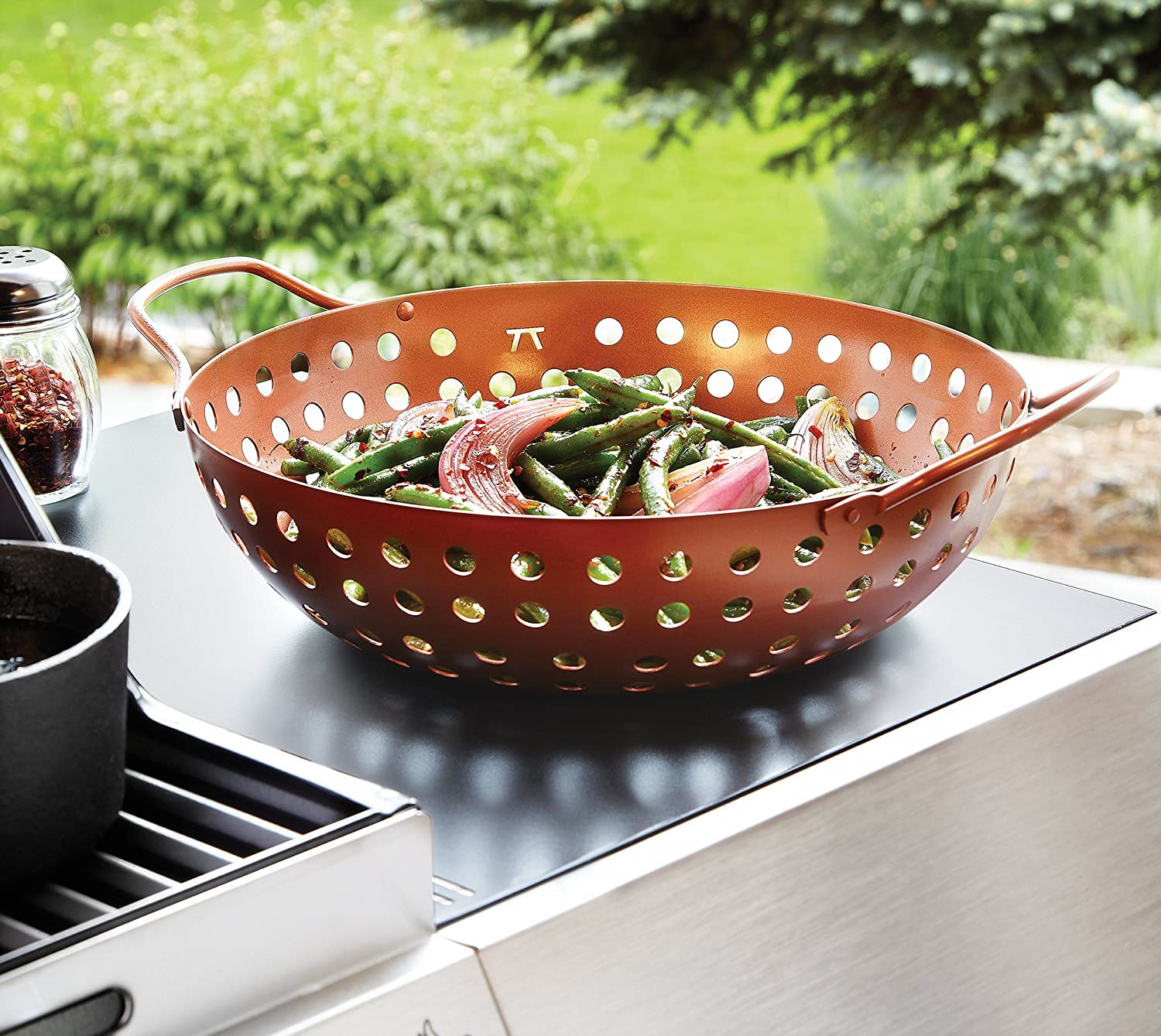 Wok Redondo Antiadherente para Parrilla de Cobre de 27 cm - OUTSET - Gallery 4
