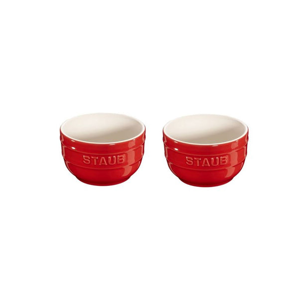 Set de 2 Ramekines Redondos de Cerámica de 9 cm Rojo - STAUB