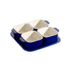 Set de 4 Ramekin y Plato de Servir de Cerámica Azul - STAUB
