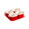 Set de 4 Ramekin y Plato de Servir de Cerámica Rojo - STAUB