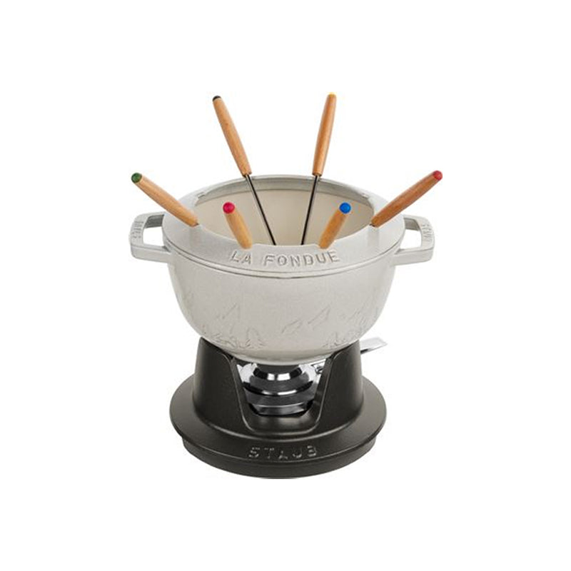 Set de Fondue de Hierro Fundido 20cm Blanco Trufa - STAUB - Image 1