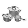 Set de Ollas de 3 Pzs de Acero Inoxidable Color Gris Modelo Zwilling Pure - ZWILLING