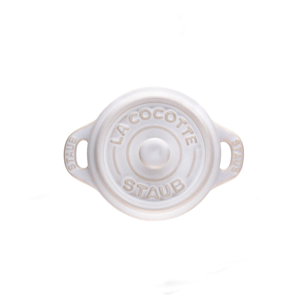 Mini Cocotte Redondo de Cerámica de 10 cm Blanco Marfil -STAUB - Gallery 4
